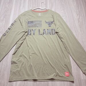 Under Armor NEW Meduim Army Green Project Rock Long Sleeved Shirt